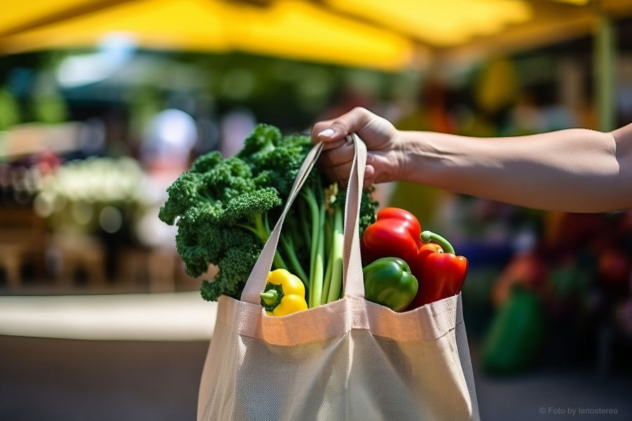Stofftasche mit Gemüse | Foto © by Urheber leriostereo